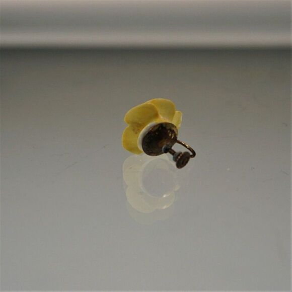 Vintage Coalport Porcelain Pansy Earring One SINGLE Screw Back AS IS For Crafts - Picture 5 of 9